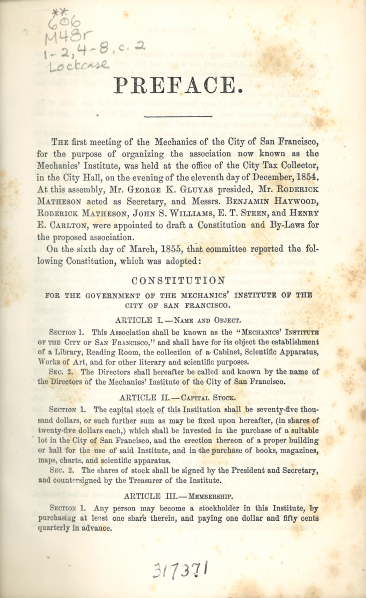 1855 Constitution and Bylaws